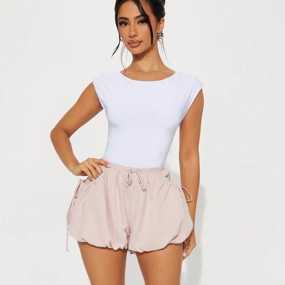 Fashion Nova Blush Pink Bubble Shorts